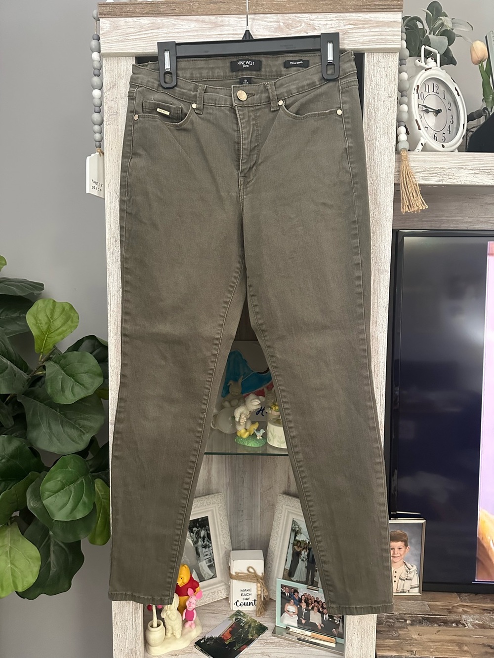 Nine West Olive Skinny High-Rise Jeans